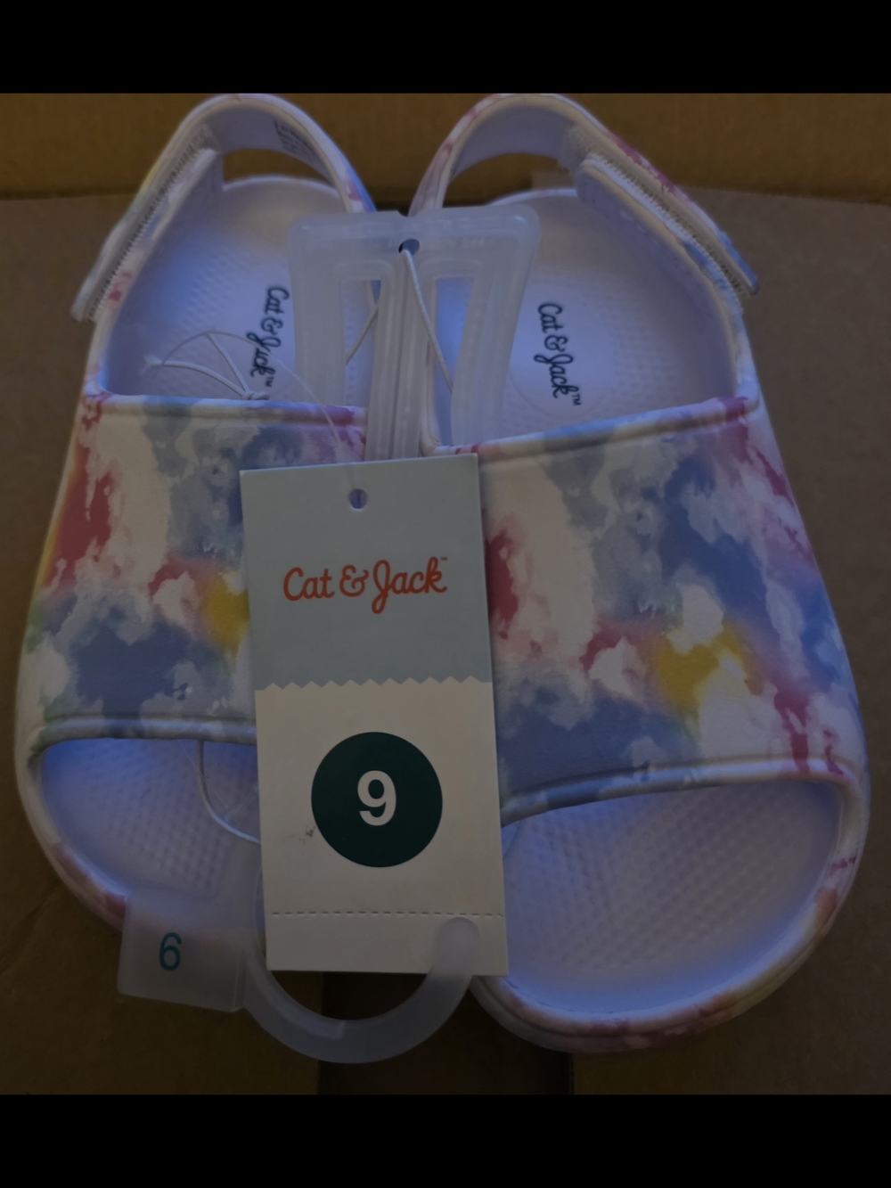 Cat & Jack Tie-Dye Pastel Sandals in Pink, Blue, Yellow